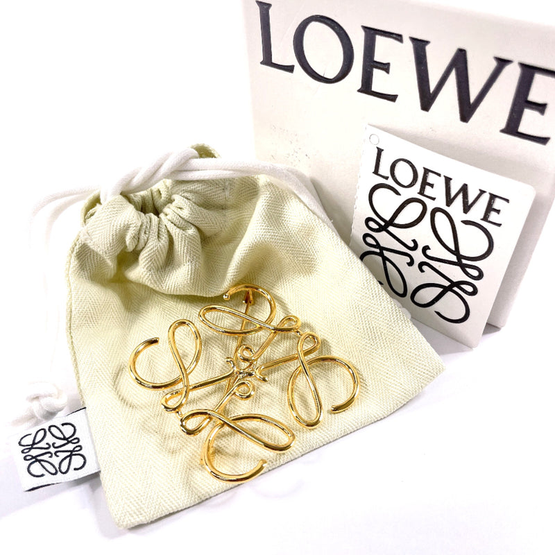 LOEWE Brooch 111.25.020 anagram metal gold unisex Used