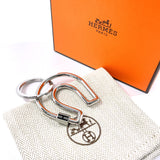 HERMES key ring Fair a Cheval metal Silver Silver unisex New