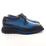 LOUIS VUITTON Dress shoes Goncourt line leather/rubber blue mens Used