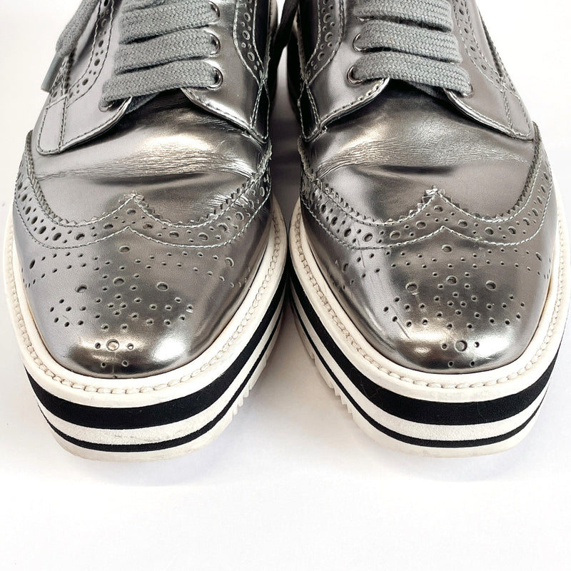 PRADA Dress shoes 1E722E Wing tip leather/rubber Silver Women Used