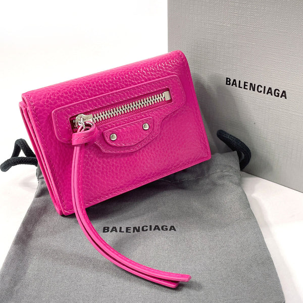 BALENCIAGA Tri-fold wallet 640107・5616 Neo Classic Mini Wallet leather pink Women Used
