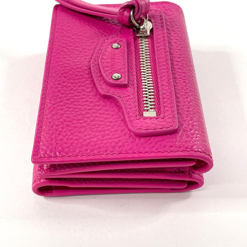 BALENCIAGA Tri-fold wallet 640107・5616 Neo Classic Mini Wallet leather pink Women Used