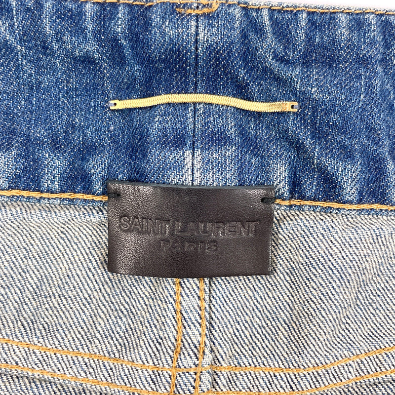 SAINT LAURENT PARIS skirt 663874 Y945Q Denim skirt cotton blue Women Used