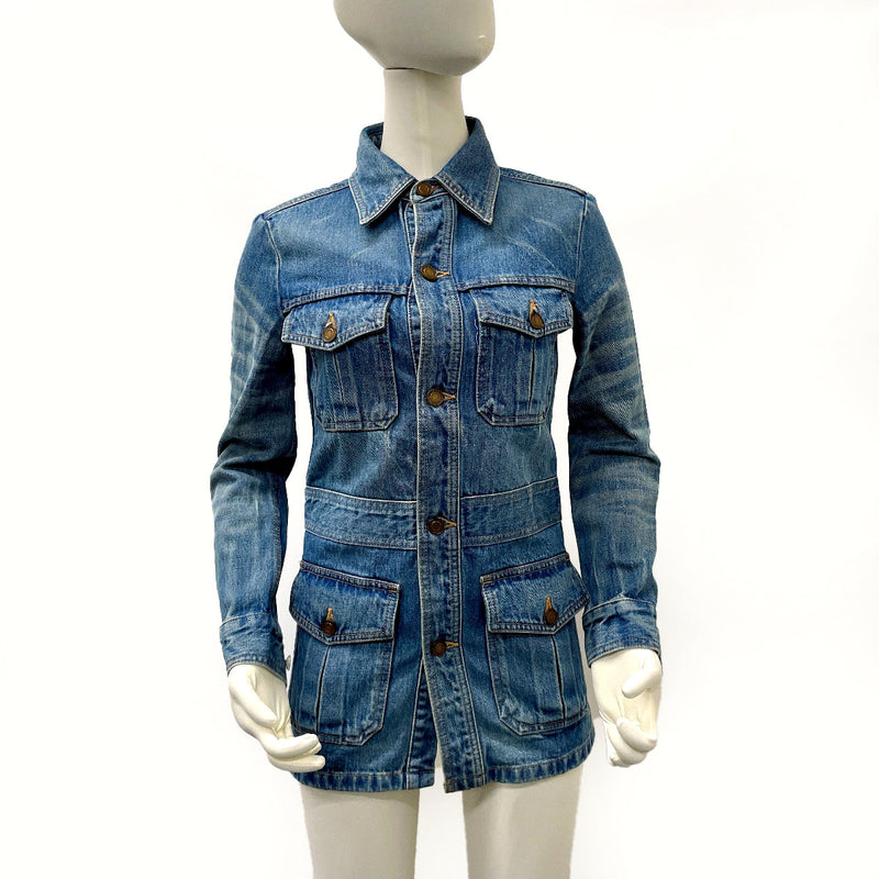 SAINT LAURENT PARIS Denim Jacket 659616 Y863C cotton blue Women Used