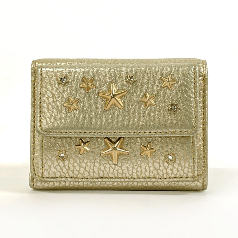 JIMMY CHOO Tri fold wallet WDS 142 nemo star studs Compact wallet leat JP BRANDS