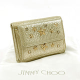 JIMMY CHOO Tri-fold wallet WDS 142 nemo star studs Compact wallet leather gold Women Used