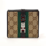 GUCCI wallet 05474 Jackie Sherry line GG canvas Brown unisex Used