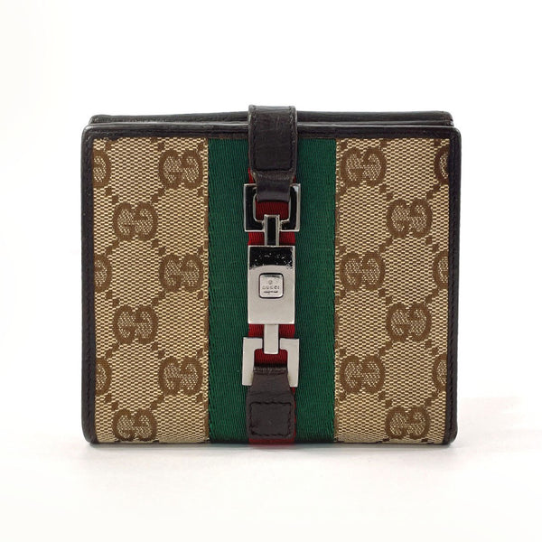 GUCCI wallet 05474 Jackie Sherry line GG canvas Brown unisex Used