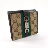 GUCCI wallet 05474 Jackie Sherry line GG canvas Brown unisex Used