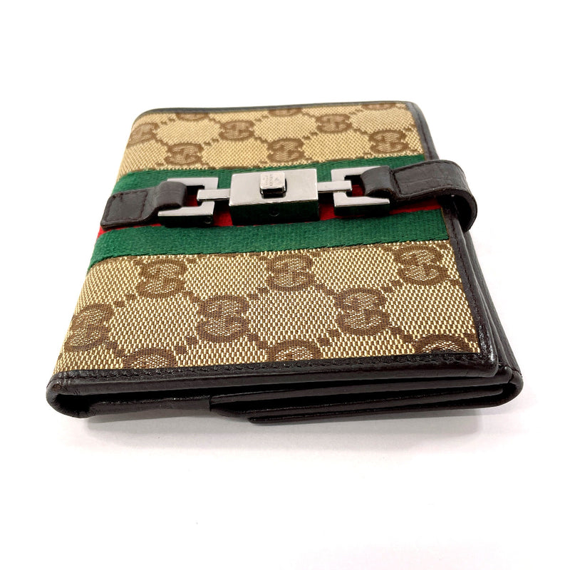 GUCCI wallet 05474 Jackie Sherry line GG canvas Brown unisex Used