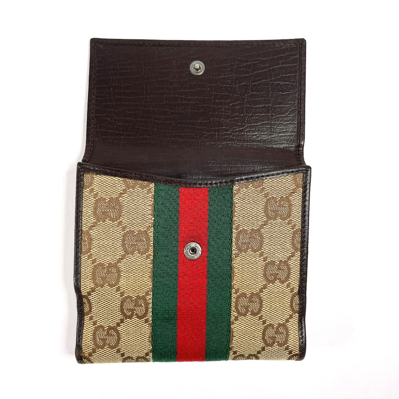 GUCCI wallet 05474 Jackie Sherry line GG canvas Brown unisex Used