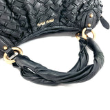 MIU MIU Handbag leather Black Women Used