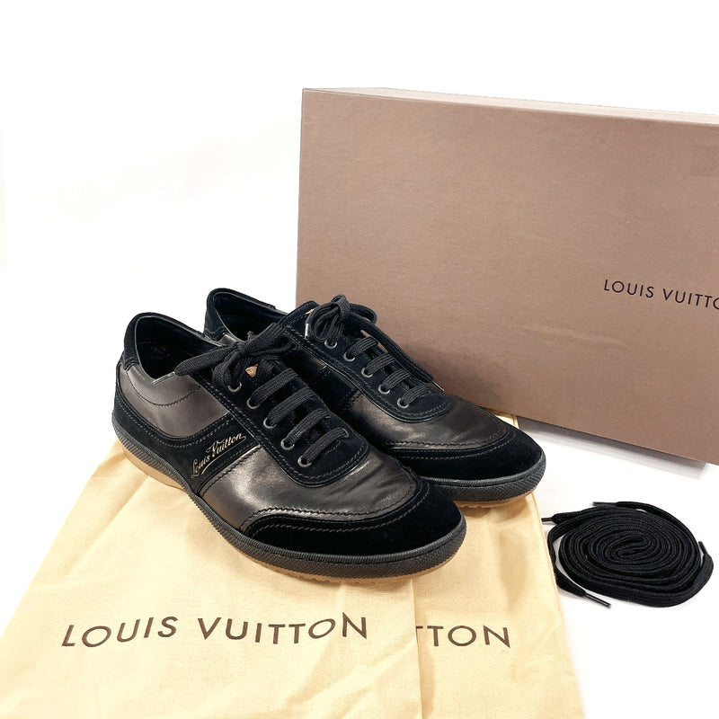 LOUIS VUITTON sneakers GO1005 leather/Suede Black mens Used