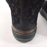 LOUIS VUITTON boots Long mouton boots Monogram Suede/Mouton Black Women Used