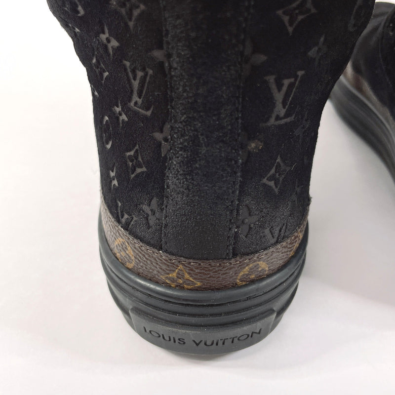 LOUIS VUITTON boots Long mouton boots Monogram Suede/Mouton Black Women Used