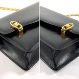 CELINE Shoulder Bag vintage ChainShoulder leather Black Women Used