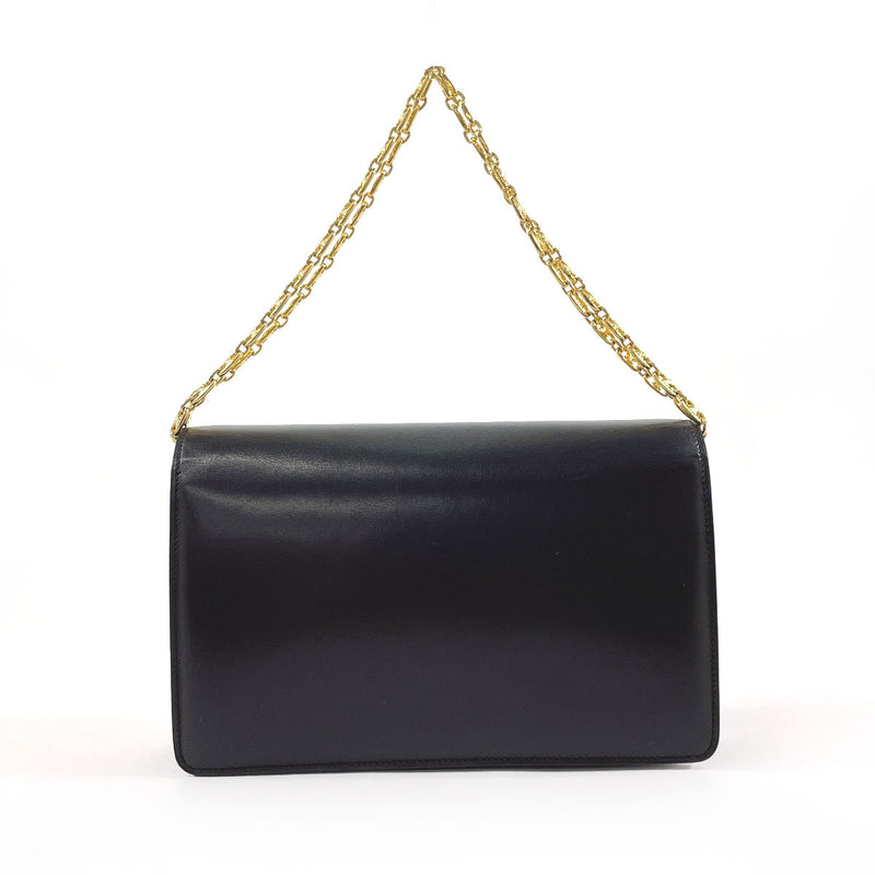 CELINE Shoulder Bag vintage ChainShoulder leather Black Women Used