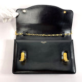 CELINE Shoulder Bag vintage ChainShoulder leather Black Women Used