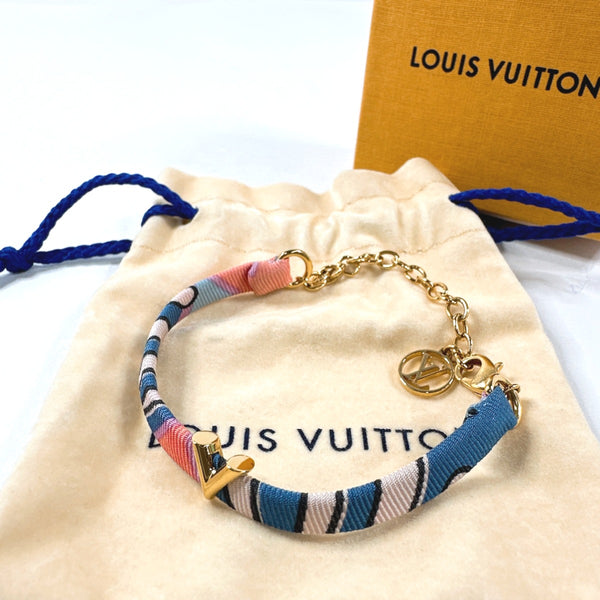 LOUIS VUITTON bracelet M68413 Bracelet Essential V Be Mindful Gold Plated/silk multicolor Women Second hand