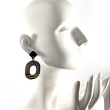 HERMES earring Ism Pop Check Buffalo horn/lacquer multicolor Women New