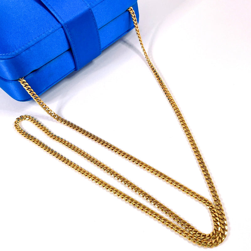 LOEWE Shoulder Bag Party bag 2WAY Satin blue Women Second hand