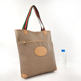 GUCCI Tote Bag 002 983 0054  Sherry line GG Supreme Canvas Brown Women Used