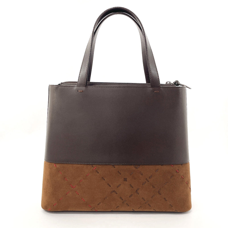 BURBERRY Handbag stitch leather/Suede Brown Women Used