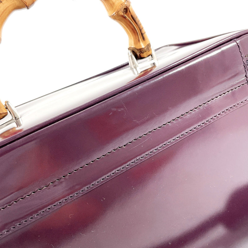 GUCCI Handbag 013 2122 2491 Vanity Bamboo Patent leather purple Women Used