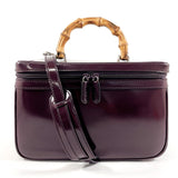 GUCCI Handbag 013 2122 2491 Vanity Bamboo Patent leather purple Women Used