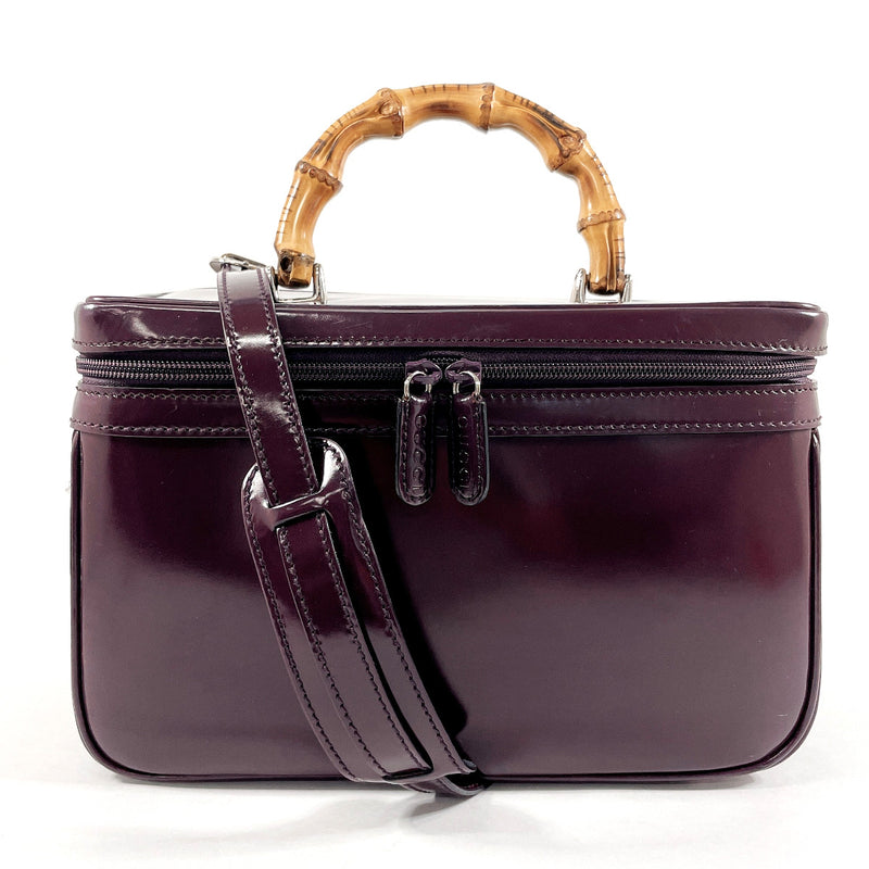 GUCCI Handbag 013 2122 2491 Vanity Bamboo Patent leather purple Women Used