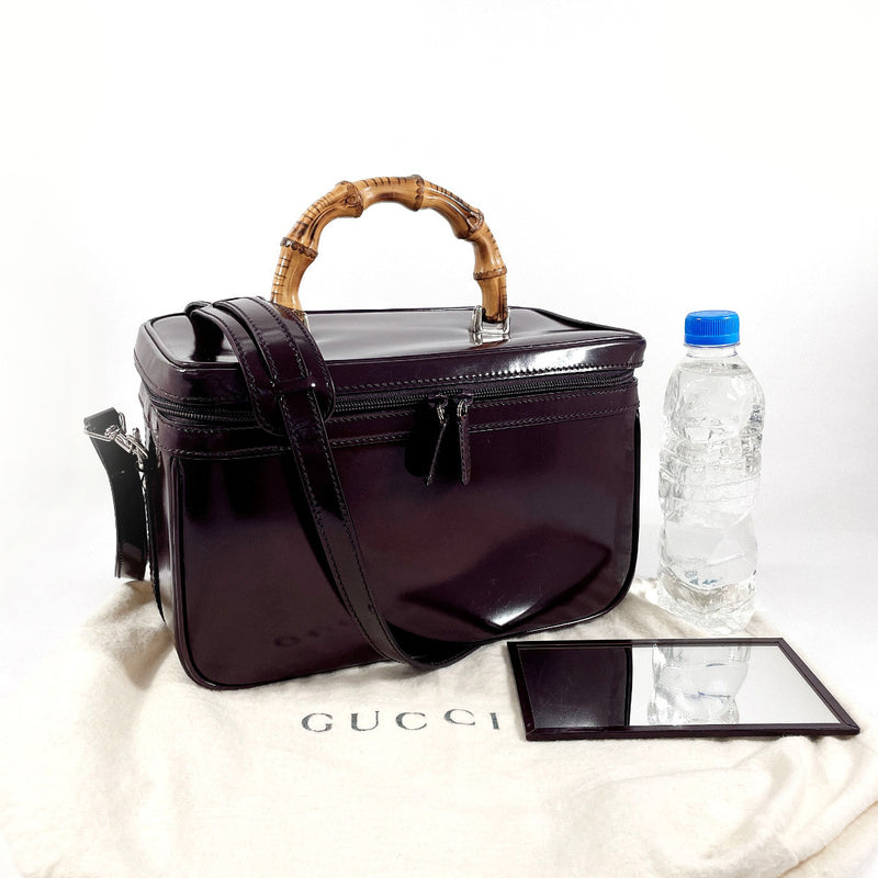 GUCCI Handbag 013 2122 2491 Vanity Bamboo Patent leather purple Women Used