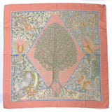 HERMES scarf Carre 90 Axis Mundi The central axis of the world silk pink pink Women Used