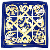 HERMES scarf Carre 90 Caraibes Caribbean silk Navy Women Used