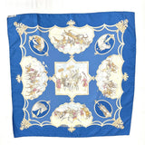 HERMES scarf Carre 90 LES CHEVAUX DES MOGHOLS Mughal horse silk blue Women Second hand