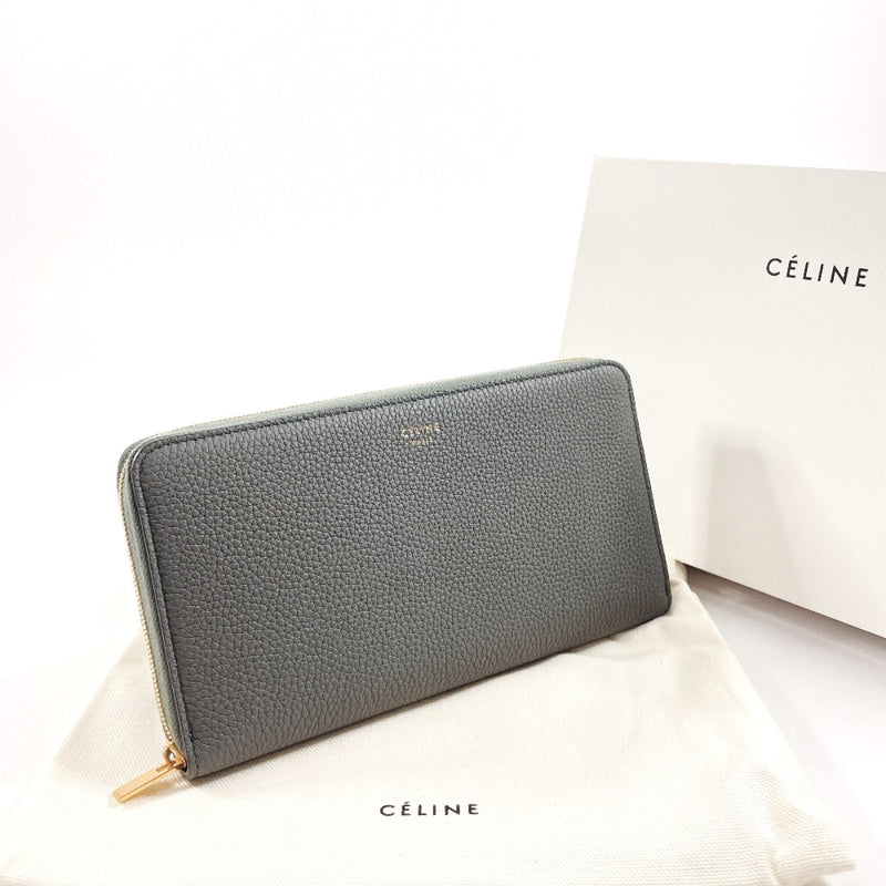 CELINE purse 105003 Large Zipped Multi-Function Zip Around leather gray Women New