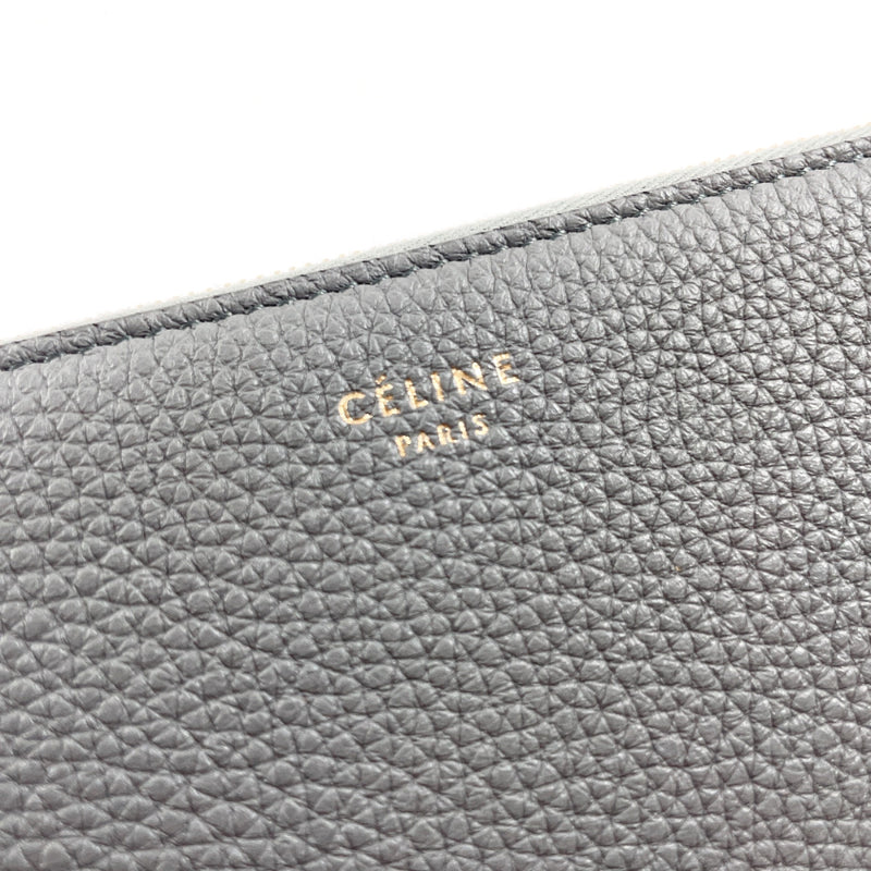 CELINE purse 105003 Large Zipped Multi-Function Zip Around leather gray Women New