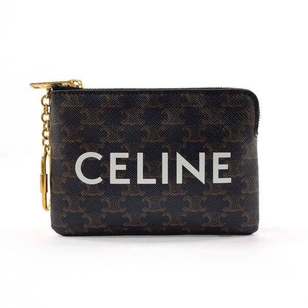 CELINE coin purse 10C662CA2 Coin & card pouch Taurillon Clemence PVC Black Women Used