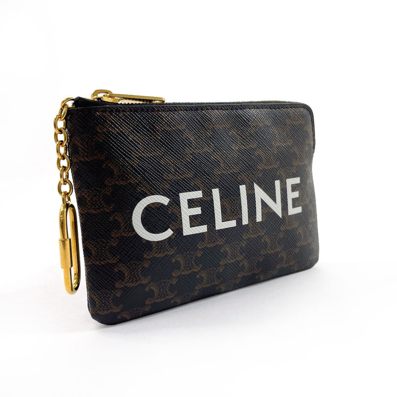 CELINE coin purse 10C662CA2 Coin & card pouch Taurillon Clemence PVC Black Women Used