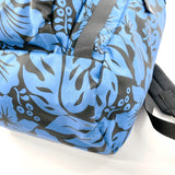 PRADA Backpack Daypack V135 Hibiscus pattern Nylon blue Women Used