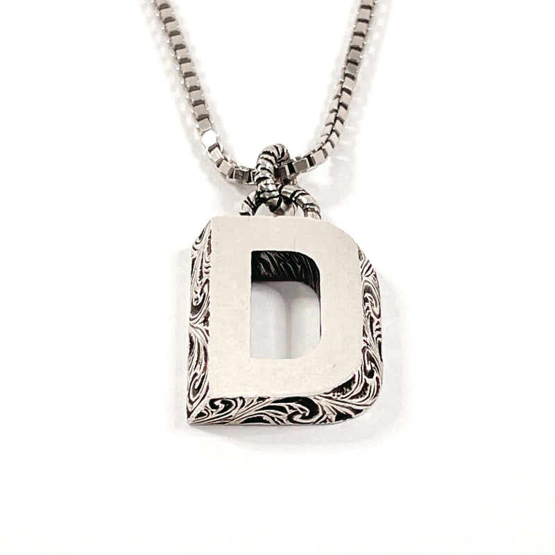 GUCCI Necklace Initial Necklace D Silver925 Silver unisex Used