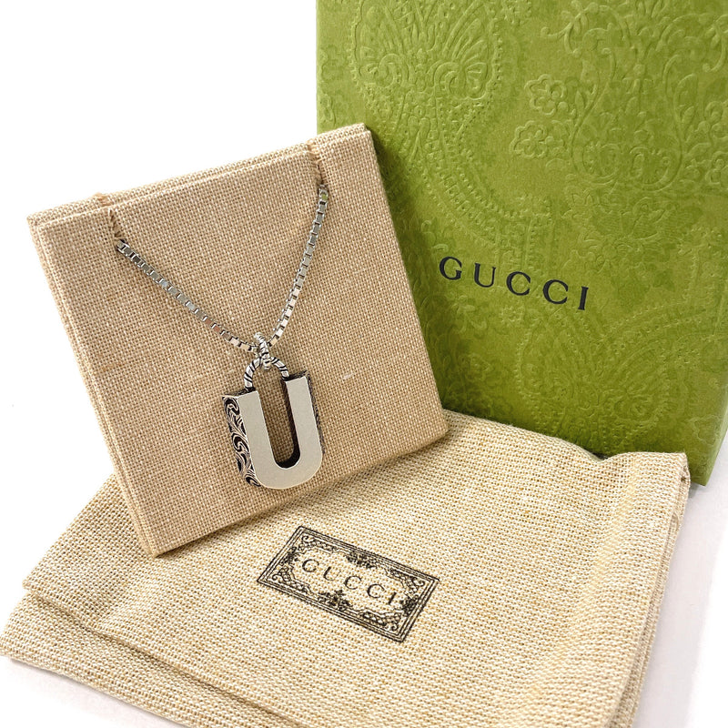 GUCCI Necklace Initial Necklace U Silver925 Silver unisex Used