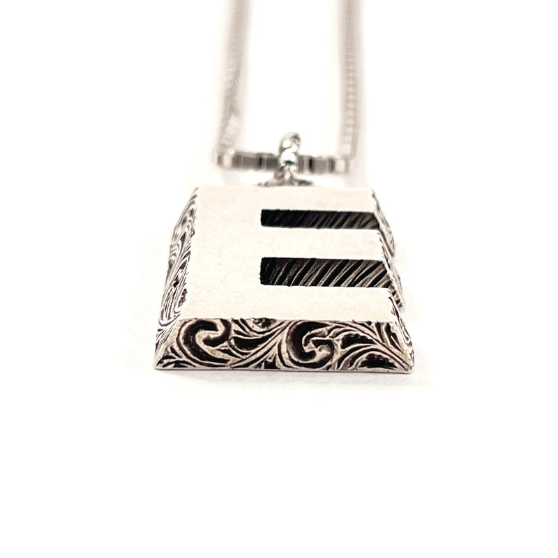 GUCCI Necklace Initial Necklace E Silver925 Silver unisex Used