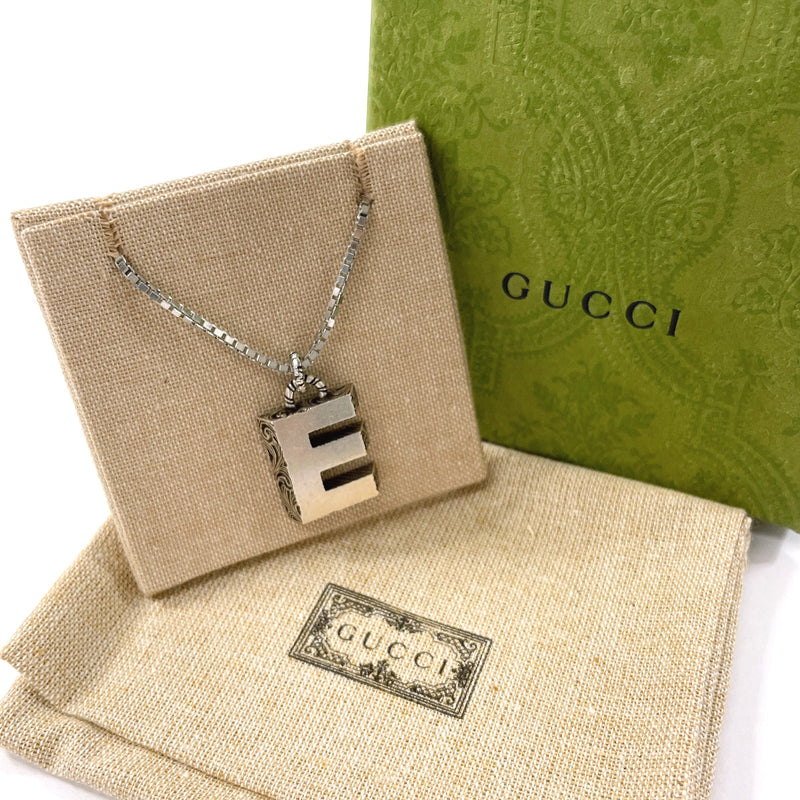 GUCCI Necklace Initial Necklace E Silver925 Silver unisex Used