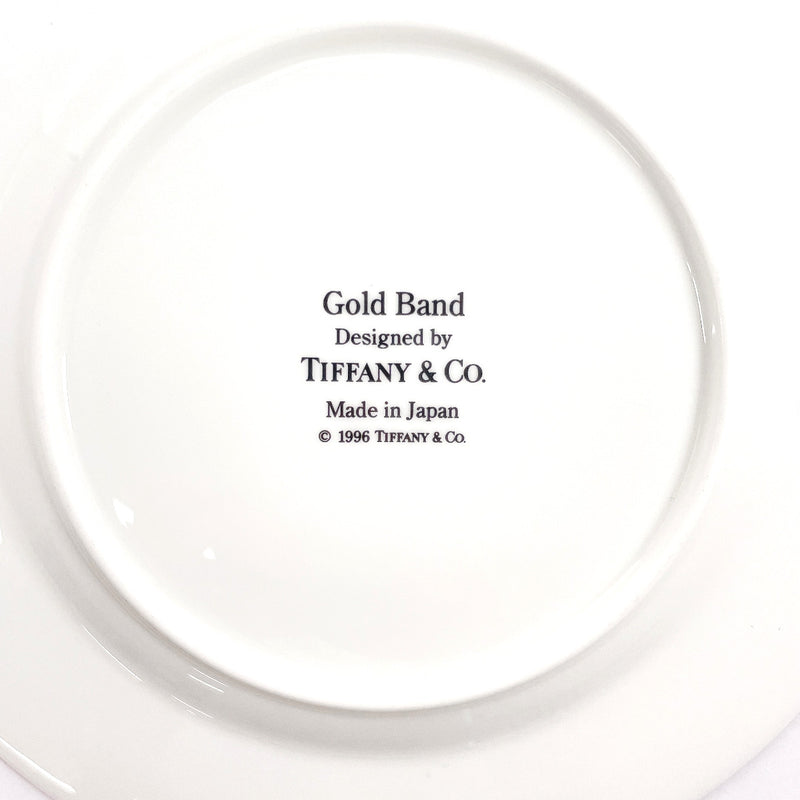 TIFFANY&Co. Tableware Gold Band pair plate Pottery white white unisex Used