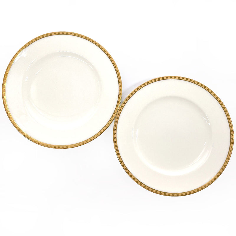 TIFFANY&Co. Tableware Gold Band pair plate Pottery white white unisex Used