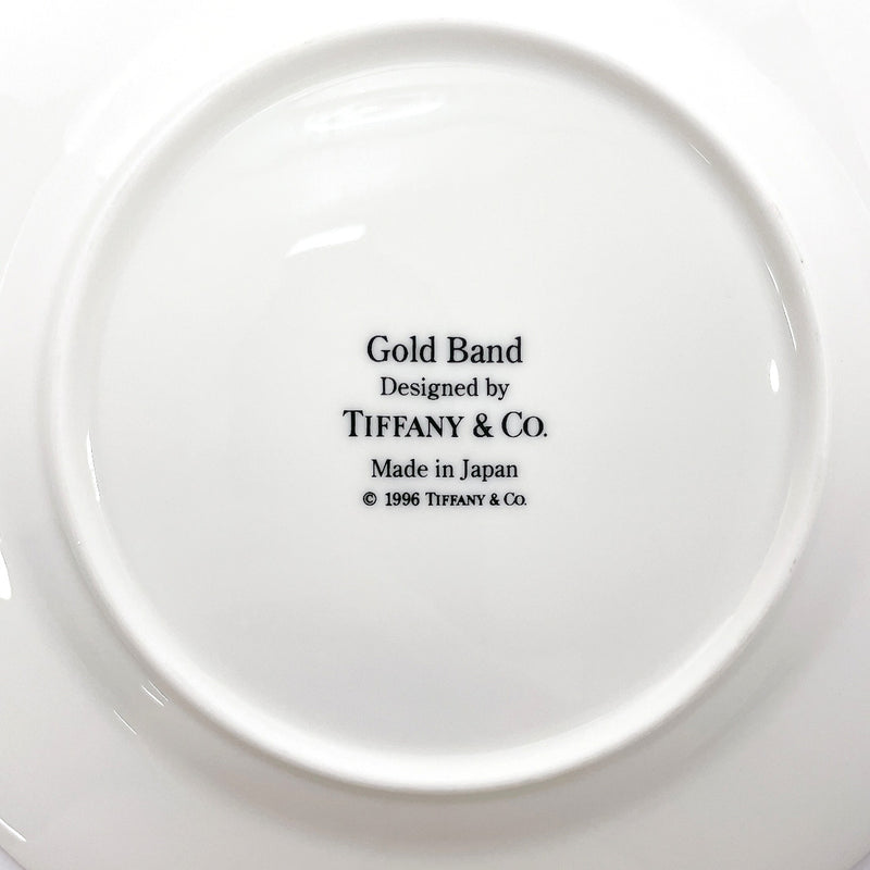 TIFFANY&Co. Tableware Gold Band pair plate Pottery white white unisex Used