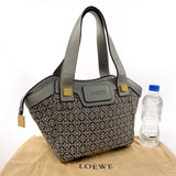 LOEWE Tote Bag anagram canvas/leather gray gray Women Second hand