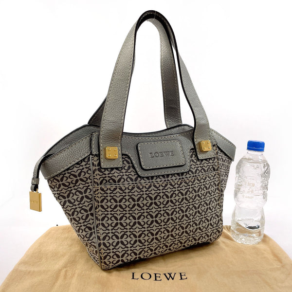 LOEWE Tote Bag anagram canvas/leather gray gray Women Used