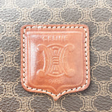 CELINE Boston bag Macadam PVC/leather Brown unisex Used