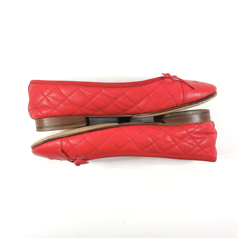 CHANEL pumps Matelasse Matt caviar skin Red Women Used